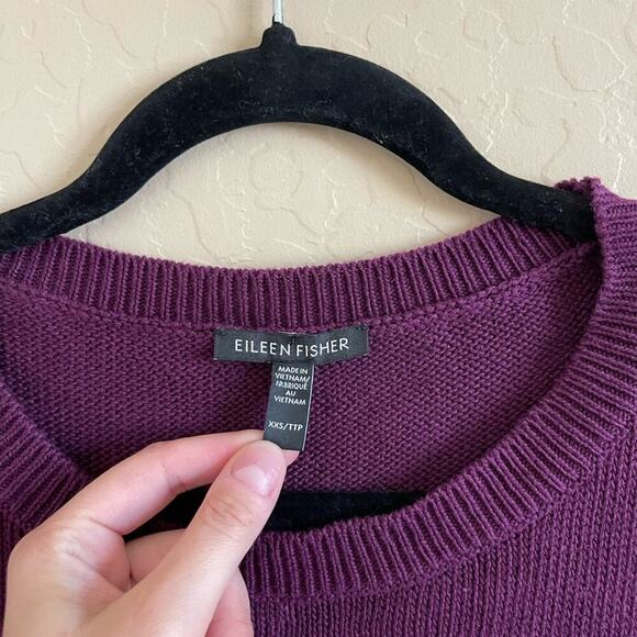 Eileen Fisher Plum Purple Round Neck Pullover Sweater XXS - Picture 5 of 6